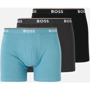 Hugo Boss Men's BOSS Cotton Stretch 3 Pack Boxer Briefs Black/Blue/Dark Grey - Size: 33/32/32