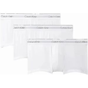 Calvin Klein Men's 3-Pack Icon Cotton Stretch Low-Rise Boxer Trunks, All White - Size: 37/36/32