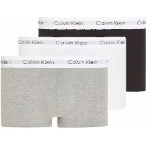 Calvin Klein Men's 3-Pack Low-Rise Cotton Stretch Boxer Trunks, Black/White/Grey - Size: 37/36/32
