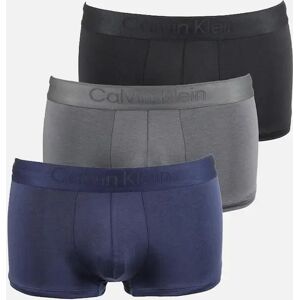 Men's Calvin Klein 3-Pack CK Black Low-Rise Boxer Trunks, Black/Grey/Navy - Size: 32/30/31
