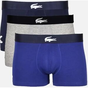 Men's Lacoste 3-Pack Boxer Trunks, Navy/White - Blue - Size: 32/33/32
