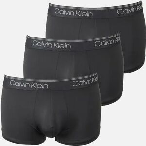 Men's Calvin Klein 3-Pack Microfiber Stretch Low-Rise Boxer Trunks, Black - Size: 37/36/32