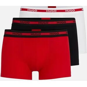 Hugo Boss Men's 3-Pack Stretch Cotton Boxer Trunks, Black/Red/White - Size: 32/34/35