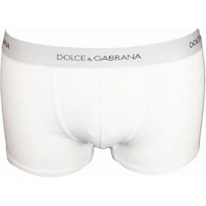 Men's Dolce & Gabbana Fine-Rib Regular Cotton Boxer Trunks, Optical White - Size: 32/34/35