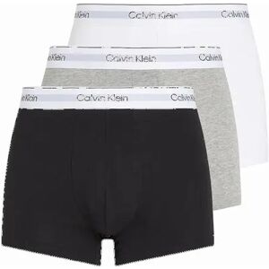 Calvin Klein Men's 3-Pack Modern Cotton Boxer Trunks, Black/Grey/White - Size: 32/34/35