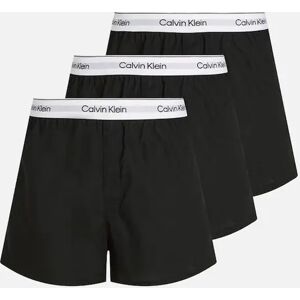 Men's Calvin Klein 3-Pack Icon Cotton Stretch Slim Boxer Shorts, Black - Size: 32/33/32