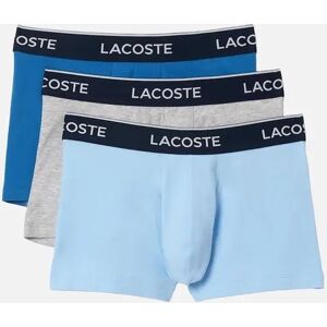 Lacoste Men's 3-Pack Casual Boxer Trunks, Blue/Grey - Size: 32/30/31