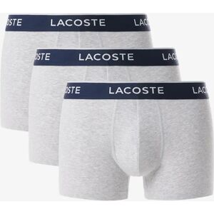 Men's Lacoste 3-Pack of Mens Trunks - Silver Chine CCA - Grey - Size: 37/36/32