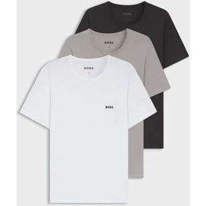 Hugo Boss Men's BOSS Orange Mens Three-Pack of Cotton Underwear T-Shirts with Logo Embroidery - White/Grey/Black 982 - Size: 42