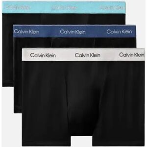 Calvin Klein Men's CK Icon Cotton Stretch Relaxed Fit Trunk 3PK - White/Turqouise/Navy - Black - Size: 32/34/35