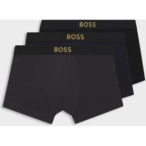 Hugo Boss Men's BOSS Orange 3-Pack Gold Logo Mens Trunks - Open Miscellaneous 990 - Black - Size: 33/32/32
