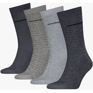 Men's Calvin Klein 4 Pack Giftbox AOP Mens Socks Grey Combo - Black