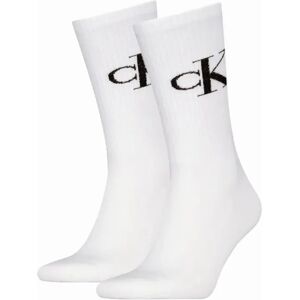 Calvin Klein Men's 2-Pack CK Jeans Logo Sports Socks, White - White/White - Size: 9/9.5/10/10.5/11/11.5/12