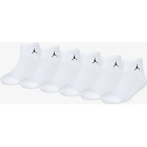 Nike Jordan Girl's Kids Everyday Essentials 6 Pack Ankle Socks Set in White - Size: 7-9YRS