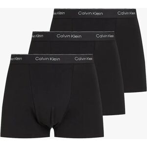 Men's Calvin Klein ICON Cotton Stretch 3 Pack Dart Trunks Black - Size: 32/30/31