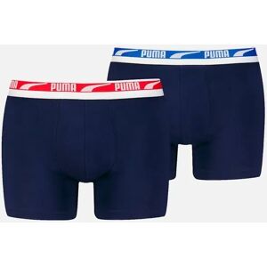 Puma Men's 2-Pack Everyday Multi Logo Boxer Briefs, Navy w/ red/blue - Navy/Navy - Size: 33/32/32 Puma Men's 2-Pack Everyday Multi Logo Boxer Briefs, Navy w/ red/blue - Navy/Navy - Size: 33/32/32