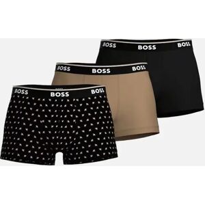 Hugo Boss Men's 3-Pack Power Logo Geo Print Boxer Trunks, Black/beige - Size: 33/32/32 Hugo Boss Men's 3-Pack Power Logo Geo Print Boxer Trunks, Black/beige - Size: 33/32/32