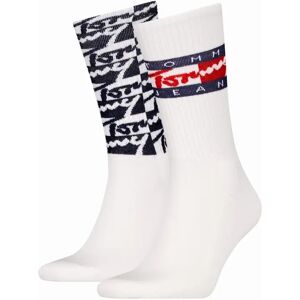 Men's Tommy Hilfiger 2 Pack Trainer Graffiti Mens Crew Socks White - Size: 6/6.5/7/8/7.5 Men's Tommy Hilfiger 2 Pack Trainer Graffiti Mens Crew Socks White - Size: 6/6.5/7/8/7.5