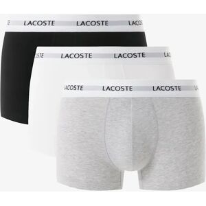Men's Lacoste 3-Pack Duo Waistband Stretch Cotton Mens Trunks - Black/White-Silver Chine NUA - Grey - Size: 35/34/32 Men's Lacoste 3-Pack Duo Waistband Stretch Cotton Mens Trunks - Black/White-Silver Chine NUA - Grey - Size: 35/34/32