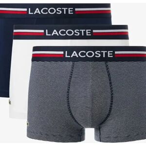 Men's Lacoste 3-Pack Signature Waist Boxer Trunks, Navy Blue/White - Black - Size: 32/30/31 Men's Lacoste 3-Pack Signature Waist Boxer Trunks, Navy Blue/White - Black - Size: 32/30/31