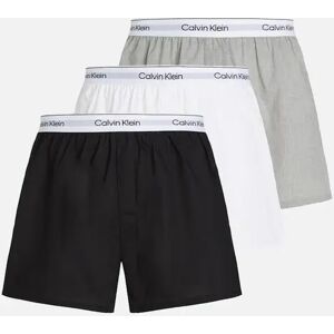 Men's Calvin Klein 3-Pack Icon Cotton Stretch Slim Boxer Shorts, Black/White/Grey Heather - Size: 32/33/32 Men's Calvin Klein 3-Pack Icon Cotton Stretch Slim Boxer Shorts, Black/White/Grey Heather - Size: 32/33/32