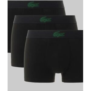 Men's Lacoste 3-Pack Stretch Cotton Trunks With Crocodile Waistband, Black - Size: 37/36/32 Men's Lacoste 3-Pack Stretch Cotton Trunks With Crocodile Waistband, Black - Size: 37/36/32
