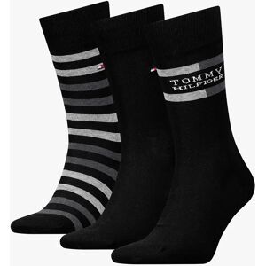 Men's Tommy Hilfiger 3 Pack Giftbox Tommy Stripe Mens Socks Black - Size: 6/6.5/7/8/7.5 Men's Tommy Hilfiger 3 Pack Giftbox Tommy Stripe Mens Socks Black - Size: 6/6.5/7/8/7.5