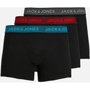Men's Jack & Jones Underwear waist band Trunks 3 Pack Asphalt/hawaiian - Black - Size: 33/32/32 Men's Jack & Jones Underwear waist band Trunks 3 Pack Asphalt/hawaiian - Black - Size: 33/32/32