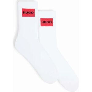 Hugo Boss Men's 2 Pack of Logo Label Quarter Length Socks - White - Size: 9/9.5/10.5/10/11 Hugo Boss Men's 2 Pack of Logo Label Quarter Length Socks - White - Size: 9/9.5/10.5/10/11