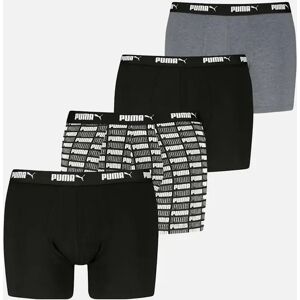 Puma Men's 4-Pack Aop Logo Print Boxer Briefs, Black/Grey - Size: 37/36/32 Puma Men's 4-Pack Aop Logo Print Boxer Briefs, Black/Grey - Size: 37/36/32
