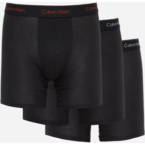 Men's Calvin Klein 3 Pack Icon Cotton Stretch Mens Boxer Briefs - Black w/ Chalk Logo/Black w/ Currie - Size: 37/36/32 Men's Calvin Klein 3 Pack Icon Cotton Stretch Mens Boxer Briefs - Black w/ Chalk Logo/Black w/ Currie - Size: 37/36/32