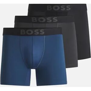 Hugo Boss Men's BOSS 3-Pack Active Boxer Briefs, Black/Blue/Grey - Navy - Size: 32/30/31 Hugo Boss Men's BOSS 3-Pack Active Boxer Briefs, Black/Blue/Grey - Navy - Size: 32/30/31