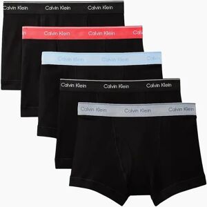 Calvin Klein Men's 5-Pack Cotton Classics Boxer Trunks, Black w/ red/blue/grey - Size: 33/32/32 Calvin Klein Men's 5-Pack Cotton Classics Boxer Trunks, Black w/ red/blue/grey - Size: 33/32/32