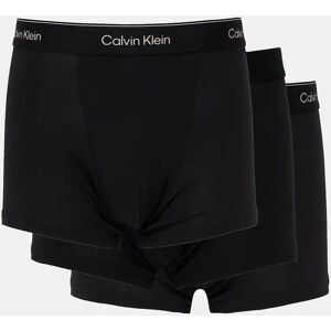 Men's Calvin Klein 3 Pack Icon Cotton Stretch Mens Relaxed Fit Trunks - Heavenly Iris Logo - Black - Size: 33/32/32 Men's Calvin Klein 3 Pack Icon Cotton Stretch Mens Relaxed Fit Trunks - Heavenly Iris Logo - Black - Size: 33/32/32