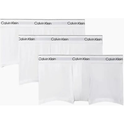 Calvin Klein Men's 3-Pack Icon Cotton Stretch Low-Rise Boxer Trunks, All White - Size: 37/36/32 Calvin Klein Men's 3-Pack Icon Cotton Stretch Low-Rise Boxer Trunks, All White - Size: 37/36/32