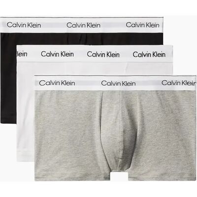 Calvin Klein Men's 3-Pack Icon Cotton Stretch 'Relaxed Dart' Boxer Trunks, Black/White/Grey - Size: 37/36/32 Calvin Klein Men's 3-Pack Icon Cotton Stretch 'Relaxed Dart' Boxer Trunks, Black/White/Grey - Size: 37/36/32