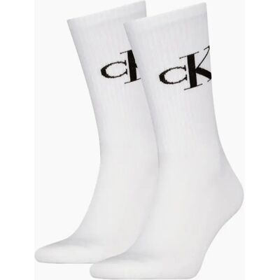 Calvin Klein Men's 2-Pack CK Jeans Logo Sports Socks, White - White/White - Size: 7.5/8/5/5.5/6/6.5/7 Calvin Klein Men's 2-Pack CK Jeans Logo Sports Socks, White - White/White - Size: 7.5/8/5/5.5/6/6.5/7