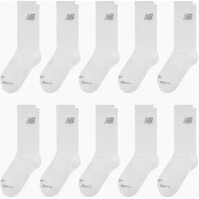 New Balance 10-Pack Cushioned Crew Socks - White - Size: 9-11 New Balance 10-Pack Cushioned Crew Socks - White - Size: 9-11