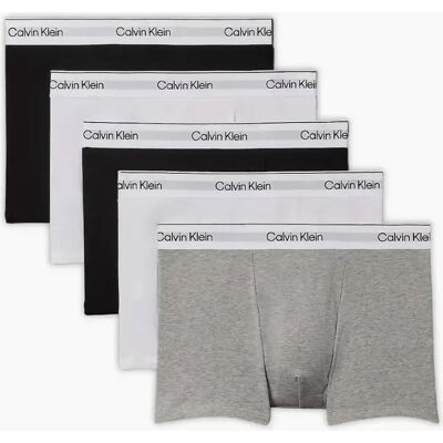 Calvin Klein Men's 5-Pack Icon Cotton Stretch 'Relaxed Dart' Boxer Trunks, Black/White/grey - Size: 39/38/32 Calvin Klein Men's 5-Pack Icon Cotton Stretch 'Relaxed Dart' Boxer Trunks, Black/White/grey - Size: 39/38/32