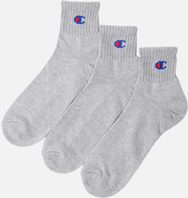 Men's Champion Mens Ankle Socks 3X Pack Regular Cotton Grey Sports Trainer Socks M L - Size: 9.5/13/12.5/12/11.5/11/9/16/15.5/15/14.5/14/13.5/10.5/10