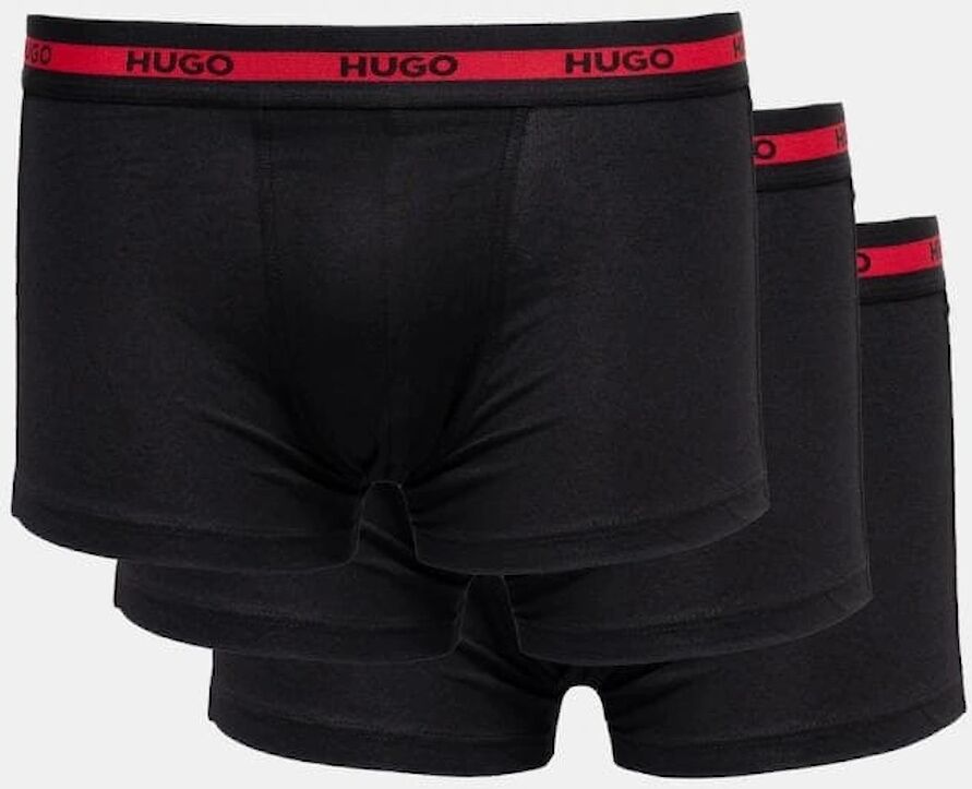 Hugo Boss Men's HUGO Planet 3-Pack Stretch-Cotton Logo Waistband Trunks - Black 002 - Size: 37/36/32