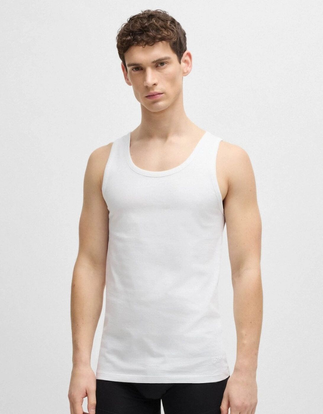 Hugo Boss Men's BOSS Orange TankTop Classic Mens 3 Pack Cotton Underwear Vests with Embroidered Logos NOS - White - Size: 13.5/14/14.5/15/15.5/16/13