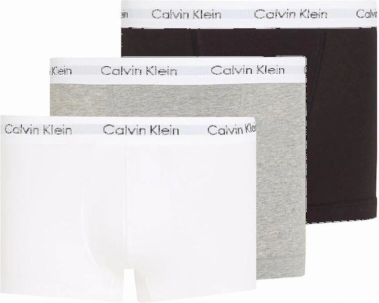 Calvin Klein Men's Cotton Stretch 3-Pack Boxer Trunks, Black/White/Grey - Size: 32/33/32