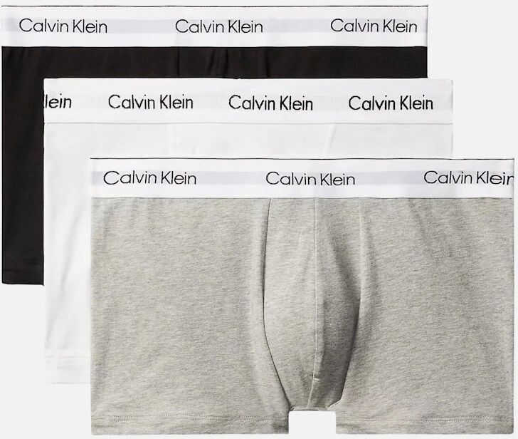 Calvin Klein Men's 3-Pack Icon Cotton Stretch 'Relaxed Dart' Boxer Trunks, Black/White/Grey - Size: 35/34/32