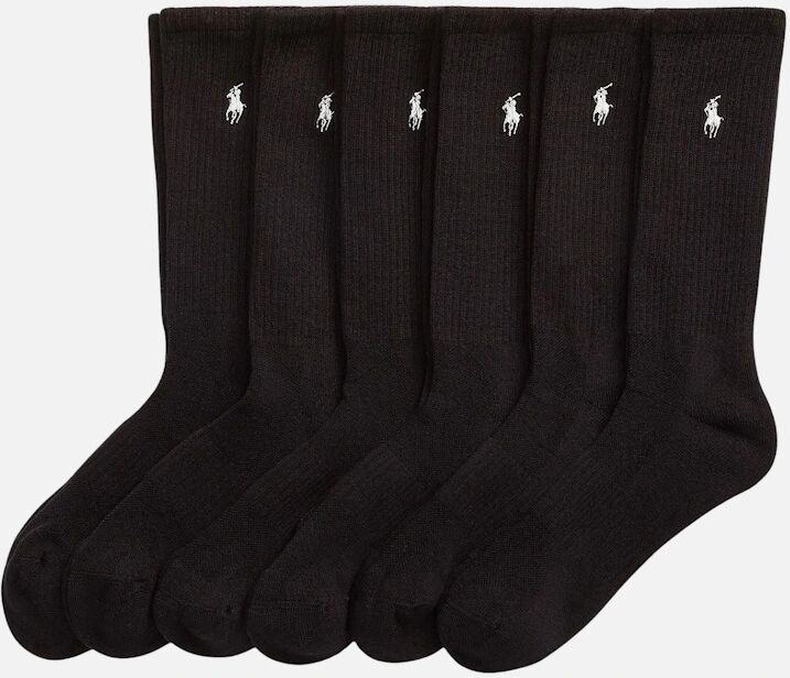 Polo Ralph Lauren Men's Ralph Lauren Cotton-Blend Crew Sock 6-Pack – Black - Size: 16/14.5/8/15/8.5/15.5/9/13/13.5/14/6.5/7/7.5/11.5/5/12/5.5/12.5/6/3.5/3/10.5/4/11/4.5