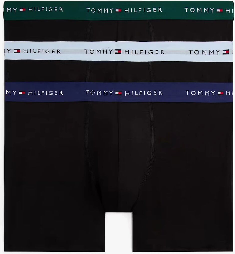 Men's Tommy Hilfiger BOXER BRIEF 3 Pack Mens Cotton Stretch Black - Size: 32/30/31