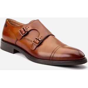 Men's Base London Taper Leather Men's Tan Double Monk Shoes - Brown - Size: 9 Men's Base London Taper Leather Men's Tan Double Monk Shoes - Brown - Size: 9