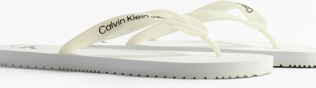 Men's Calvin Klein BEACH SANDAL TRANSPA Mens Sandals Bright White/Black - Size: 10