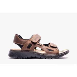 Men's Rieker 26761 Mens Cross Strap Sandals Brown - Cream - Size: 8 Men's Rieker 26761 Mens Cross Strap Sandals Brown - Cream - Size: 8