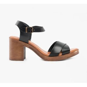 Women's Hush Puppies GEORGIA Womens Leather Heeled Sandals Black - Size: 7 Women's Hush Puppies GEORGIA Womens Leather Heeled Sandals Black - Size: 7